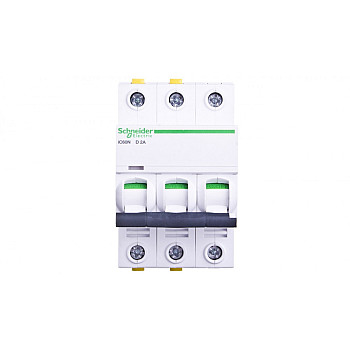 Wyłącznik nadprądowy 3P D 2A 6kA AC iC60N-D2-3 A9F05302