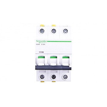 Wyłącznik nadprądowy 3P D 20A 6kA AC iC60N-D20-3 A9F05320