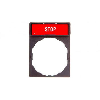 Szyld opisowy 30x40mm z etykietą 8x27mm STOP ZBY2304