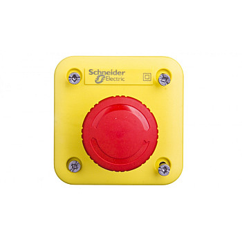 Kaseta z przyciskiem bezpieczeństwa przez obrót 1R żółta IP65 XALEK1701