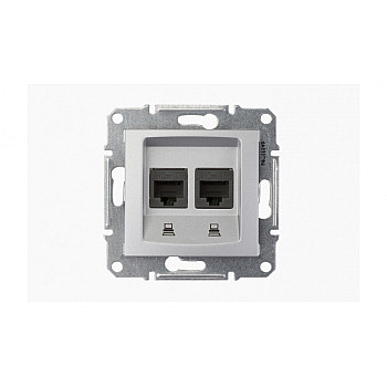 Sedna Gniazdo komputerowe podwójne RJ45 kat.5e UTP aluminium SDN4400160