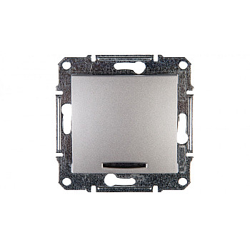 Sedna Łącznik jednobiegunowy 10AX z podświetleniem LED aluminium SDN1400160