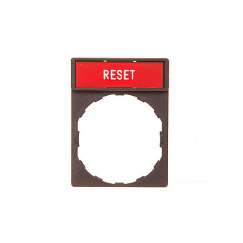 Ramka do mocowania etykiet 30x40mm, z etykietą 8x27mm RESET ZBY2323