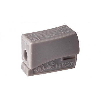 Szybkozłączka 1x0,5-2,5mm2 jasnoszary PC301-CL 89006002 /100szt./