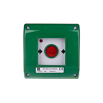 Przycisk awaryjny natynkowy 0Z 1R zielony OA1-W01-A-01-230VAC