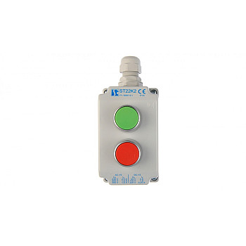 Kaseta sterownicza 2-otworowa z przyciskami zielony/czerwony IP65 ST22K2\01-1