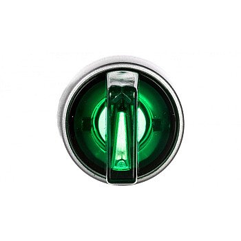 Przełącznik 3-poł. zielony 2Z podświetlany 230V AC pierścień niklowany ST22-P3L.Z-20-LED230AC