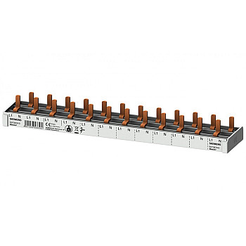 Szyna łączeniowa 1P+N 10mm2 sztyftowa 12 modułowa dla wyłączników 1P+N wąskich (5SV1 5SV6 5SL60) pełna izolacja 5ST3674-0