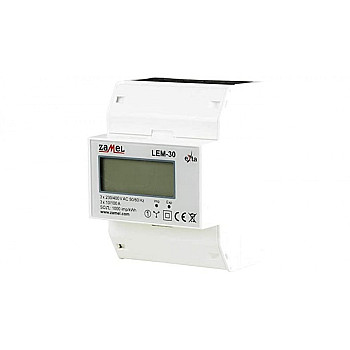 Licznik energii elektrycznej 3-fazowy LCD 100 A 4-MOD LEM-30 EXT10000235